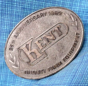 Kent Farm Equipment Promo Belt Buckle 25 Year Commemorative Vintage 80s .TAZ453 - Picture 1 of 7