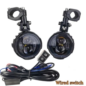Pair 100W Motorcycle Headlight Fog Lights Led Auxiliary Driving Light Spotlight - Picture 1 of 8
