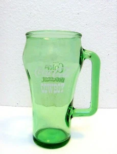 Coca Cola Whataburger Cowboy, Classic Shaped 6" Mug Green Glass Collectible - Picture 1 of 8