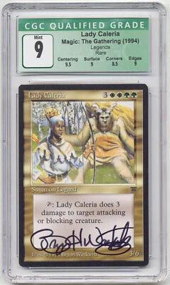 Graded Signed Lady Caleria CGC 9 MINT Legends Artist Bryon Wackwitz 1994 MTG EDH - Image 1 of 2