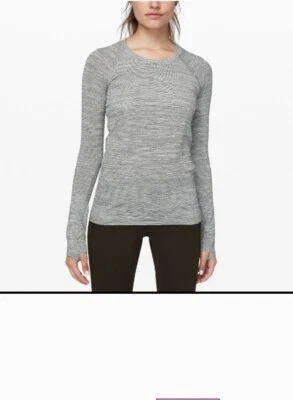 Lululemon Swiftly Tech LS 2.0 *Silverescent Talla 6 Micro Rayas Blanco y Negro Foto 1 de 4