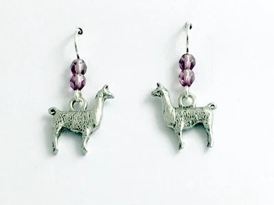  Pendientes colgantes llama peltre y plata de ley-alpaca, Andes, Perú, llamas,  Foto 1 de 2