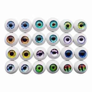 12 Pairs Mixed Plastic Doll Eyes Eyeballs with Glass Pupils for Plush Animal Toy - Picture 1 of 9
