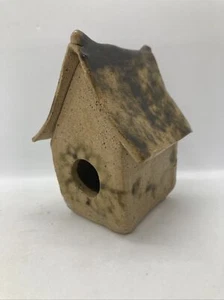 Terra Cotta/Clay Bird House With Removable Roof 1995 W/Maker’s Mark - Picture 1 of 12