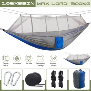 260*140cmCamping Double Hammock with Mosquito Net Tent Hanging Bed Swing Outdoor - Picture 1 of 10
