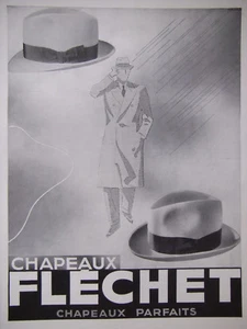 PUBLICITÉ DE PRESSE 1934 CHAPEAUX FLÉCHET CHAPEAUX PARFAITS - ADVERTISING - Picture 1 of 1