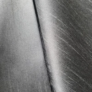 STEEL GRAY BLACK FAUX SILK POLY DUPIONI FABRIC IRREDESCENT 60" BY THE YARD - Picture 1 of 12