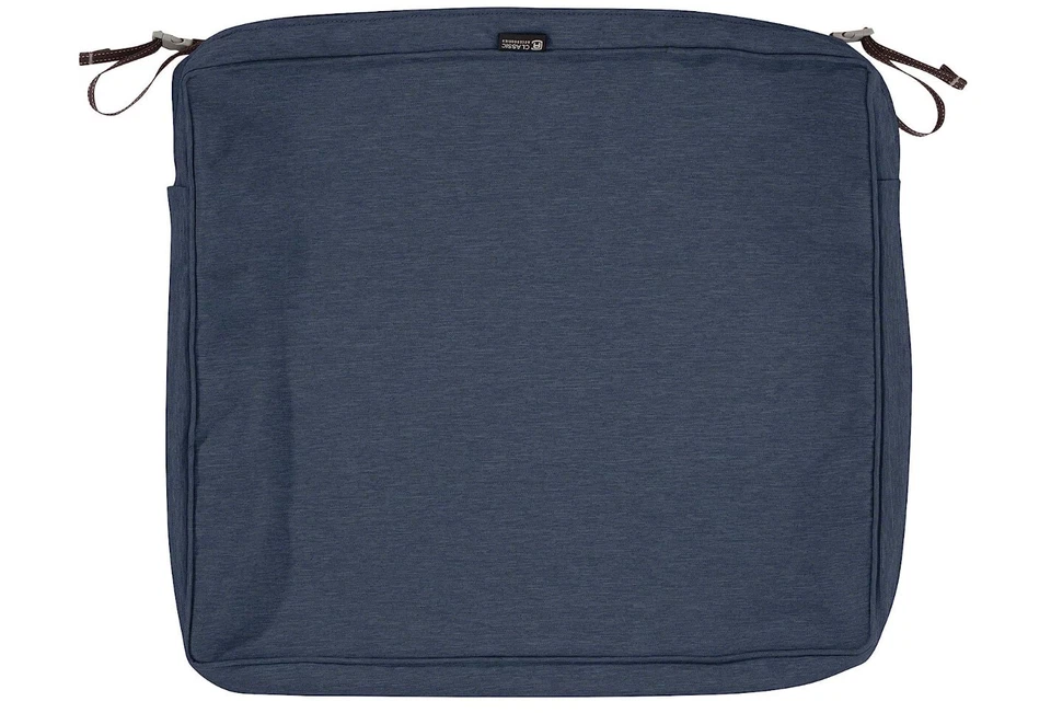 Classic Accessories Montlake Seat Cushion Slip Cover Heather Indigo 21x19x3