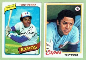Tony Perez Expos ~ Topps 1978 y 1980 ~ ENVÍO GRATUITO - Imagen 1 de 1