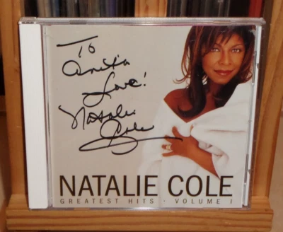 NATALIE COLE GREATEST HITS SIGNED BOOKLET TO ANITA PINK CADILLAC MISS YOU LIKE - Image 1 of 4