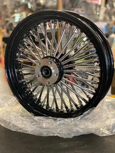 Black 16X3.5 Fat King Spoke Rear Wheel Rim Softail Bagger Touring Harley Heritag - Picture 1 of 6