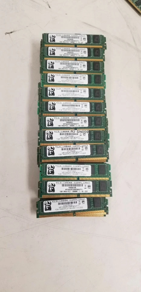 Viking VR7WA287258FBDHTT1 1GB 1Rx8 PC3-10600R-7-10-ZZZ Lot of 115 - Image 1 of 1