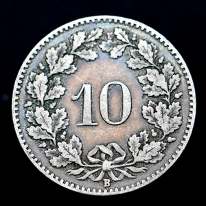 1912B Switzerland 10 Rappen Coin, km27, Mintage 1,500,000 - Rare Coin ๐จ๐ญ - Picture 1 of 2