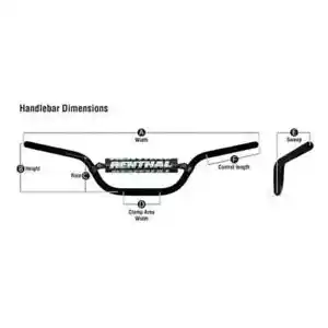 Renthal Fat Bar Handlebars - 609 Carmichael High (Black) - Foto 1 di 2
