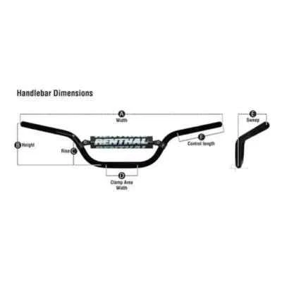 Renthal Fat Bar Handlebars - 609 Carmichael High (Black) - Image 1 of 2