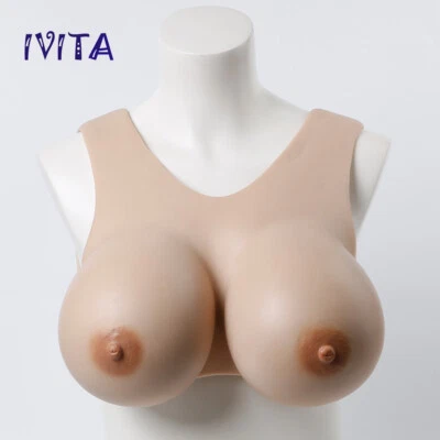 Silicone J Cup Breast Forms Breast Plate Fake Boobs For Crossdresser Realistic - Image 1 of 4