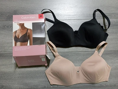 Calvin Klein 2 Pack Lightly Lined Wireless Bra Womens Medium Black Cedar - Image 1 of 2