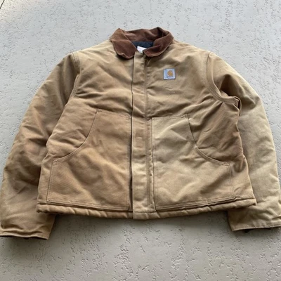 Jaqueta Carhartt Masculina Vintage Extra Grande 48 Casaco de Trabalho de Lona Marrom EUA 90s J02 BRN - Imagem 1 de 4