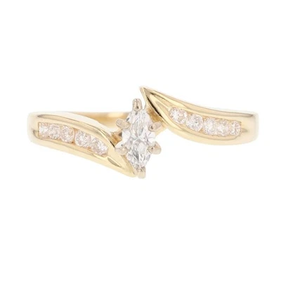 .40ctw Marquise Cut Diamond w/ Accents Engagement Ring 14k Yellow Gold Size 8.5 - Image 1 of 4