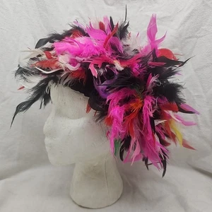 Perücke Federn Hahn Hackle Regenbogen Halloween Punk Retro Phyllis Diller Neu  - Bild 1 von 6