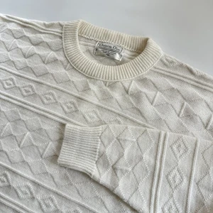 Herren Vintage Christian Dior Rundhals Pullover Pulli Zopfmuster Creme Gr. M 🔥 - Bild 1 von 8