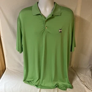 Peter Millar Mens Summer Comfort Polo Shirt Large Green Kinloch Golf Club FS! - Picture 1 of 8