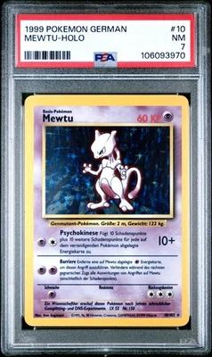1999 Pokemon German Base Set Mewtu Mewtwo Holo #10 PSA 7 NM - Image 1 of 2