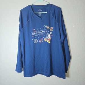 RunDisney 2019 Wine & Dine Media Maratón Azul Manga Larga Camisa Atlética Hombres 2XL - Imagen 1 de 9
