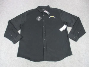 Los Angeles Chargers Shirt Mens Large Black NFL Football Button Down Embroidered - Picture 1 of 13