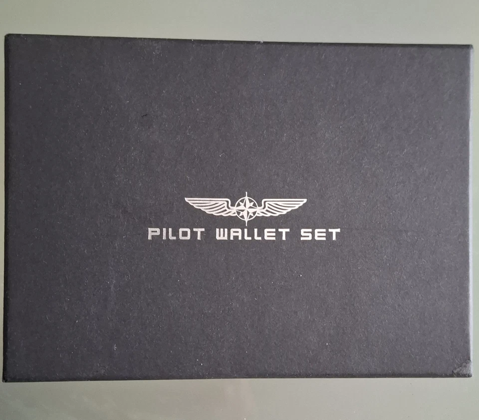 " PILOT WALLET SET" Portafoglio Portachiavi E Penna Originali Serigrafati Regalo - Imagen 1 de 4