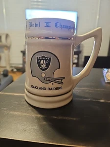 Vintage OAKLAND RAIDERS Super Bowl XI BEER STEIN Mug - Picture 1 of 4