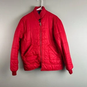 70’s 80s Vintage Sears Put On Shop Red Teen Male Puffer Coat Jacket Size 20 - Picture 1 of 11