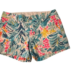 Lilly Pulitzer Women's Serene Blue Tippy Top Cotton The Callahan Shorts Size 6 - Picture 1 of 9