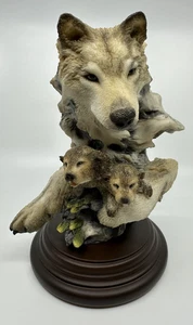 1999 Mill Creek Studios Wildlife Wolf Wolves Sculpture - Picture 1 of 8
