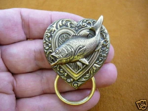(#E629) Bass fish love Eyeglass pin pendant ID badge holder - Picture 1 of 1