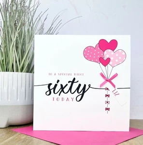 Personalised Handmade Birthday Card 21st 30th 40th 50th 60th 70th Sister Friend - Picture 1 of 2