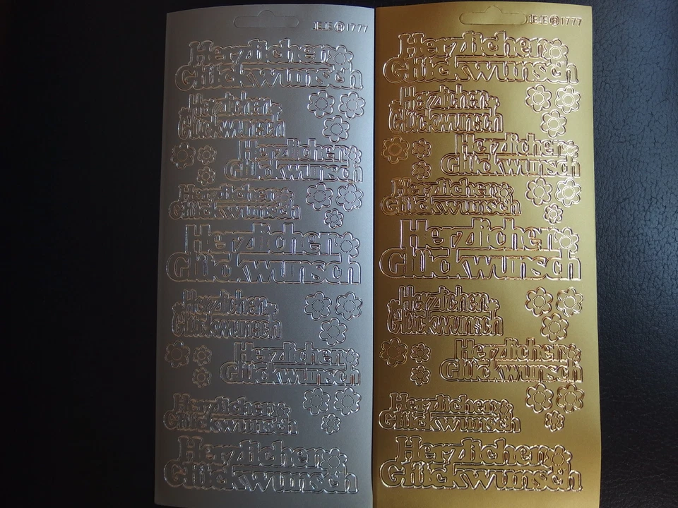 Konturensticker - Sticker für Kartengestaltung - Herzlichen Glückwunsch im Mix - Bild 1 von 1