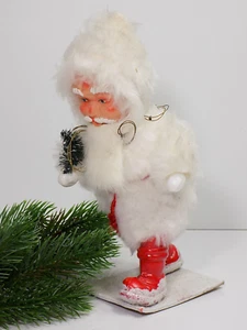 Antiker Weihnachtsmann Figur Masse Wolle Nikolaus 50er Jahre - Picture 1 of 10