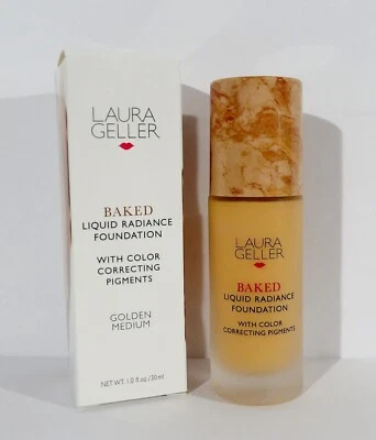 New Laura Geller Baked Liquid Radiance Foundation GOLDEN MEDIUM 1 oz - Image 1 of 3
