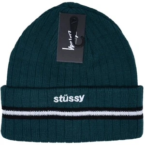 Stussy Athletic Striped Cuff Beanie Green - Picture 1 of 2