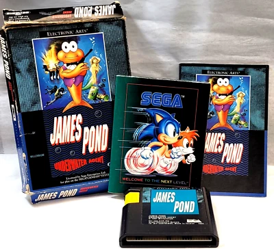 James Pond: Underwater Agent (Sega Genesis, 1991) Cardboard Complete w/ Manual - Image 1 of 3