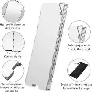 Gas Stove Wind Shield – Aluminum Alloy, Windproof for Camping & Outdoor Cooking - Picture 1 of 30