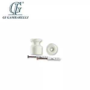 ISOLATORE 16mm PORCELLANA GAMBARELLI CON VITI E TASSELLI 01210 - Foto 1 di 1