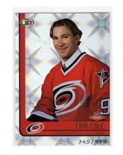 2001/02 Pacific Heads Up #104 Erik Cole Rookie Card #745/999