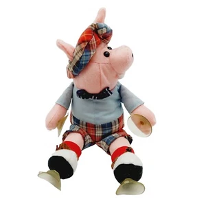 Carousel By Guy Plush Pig Stuffed Golfer 1988 Window Stick Up  10” - Picture 1 of 9
