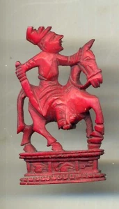 2 Antique Chinese Hand Carved Chess Piece Figure Knight XIX° Canton Qing - Picture 1 of 14