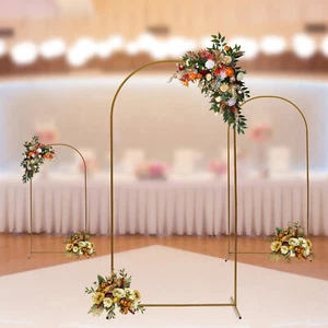 3 Pcs Arch Backdrop Stand Wedding Gold Backdrop Stand For Ceremony Metal Decor - Picture 1 of 10