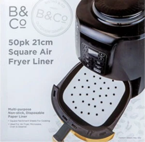 21cm Square Air Fryer Liners Non Stick Paper Parchment Disposable Sheets Liner - Picture 1 of 2