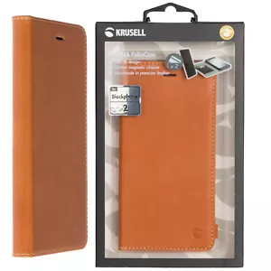 New Krusell Kiruna Official Silent Circle Blackphone 2 Leather Flipcase Camel - Picture 1 of 6