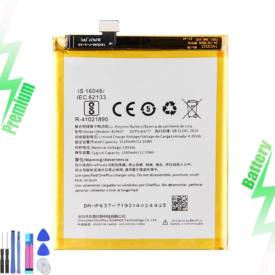 For OnePlus 5 5T A5000 1+5 Five Replacement Battery BLP637 Tools - Image 1 of 4